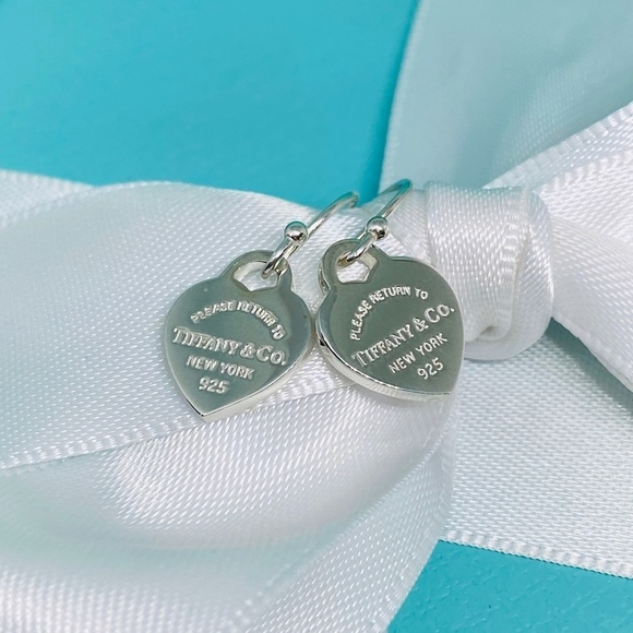 Tiffany & Co. Jewelry - New Return to Tiffany & Co Mini Heart tag French Hook Earrings 925 Silver